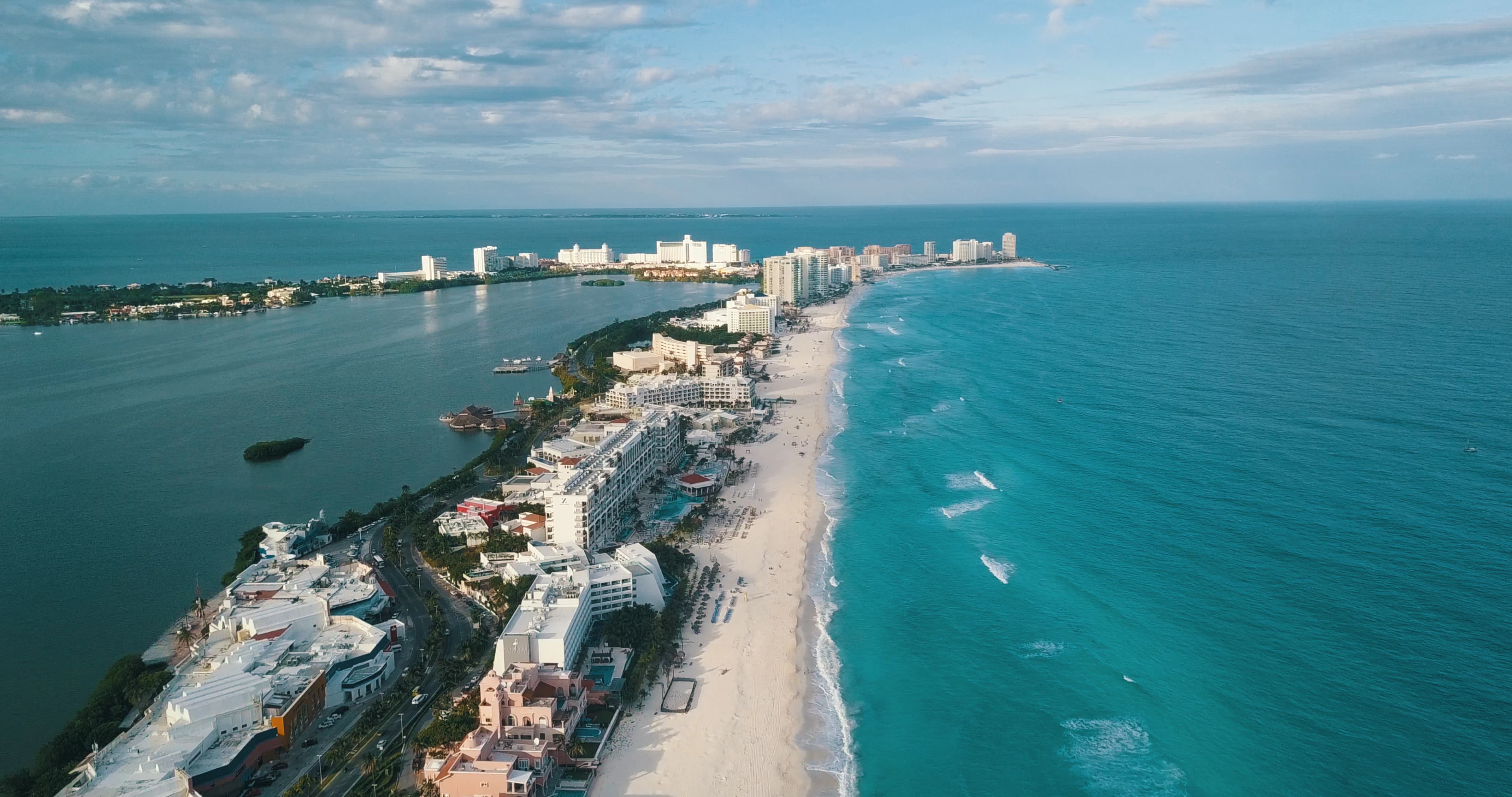 aerial photo of white buildings