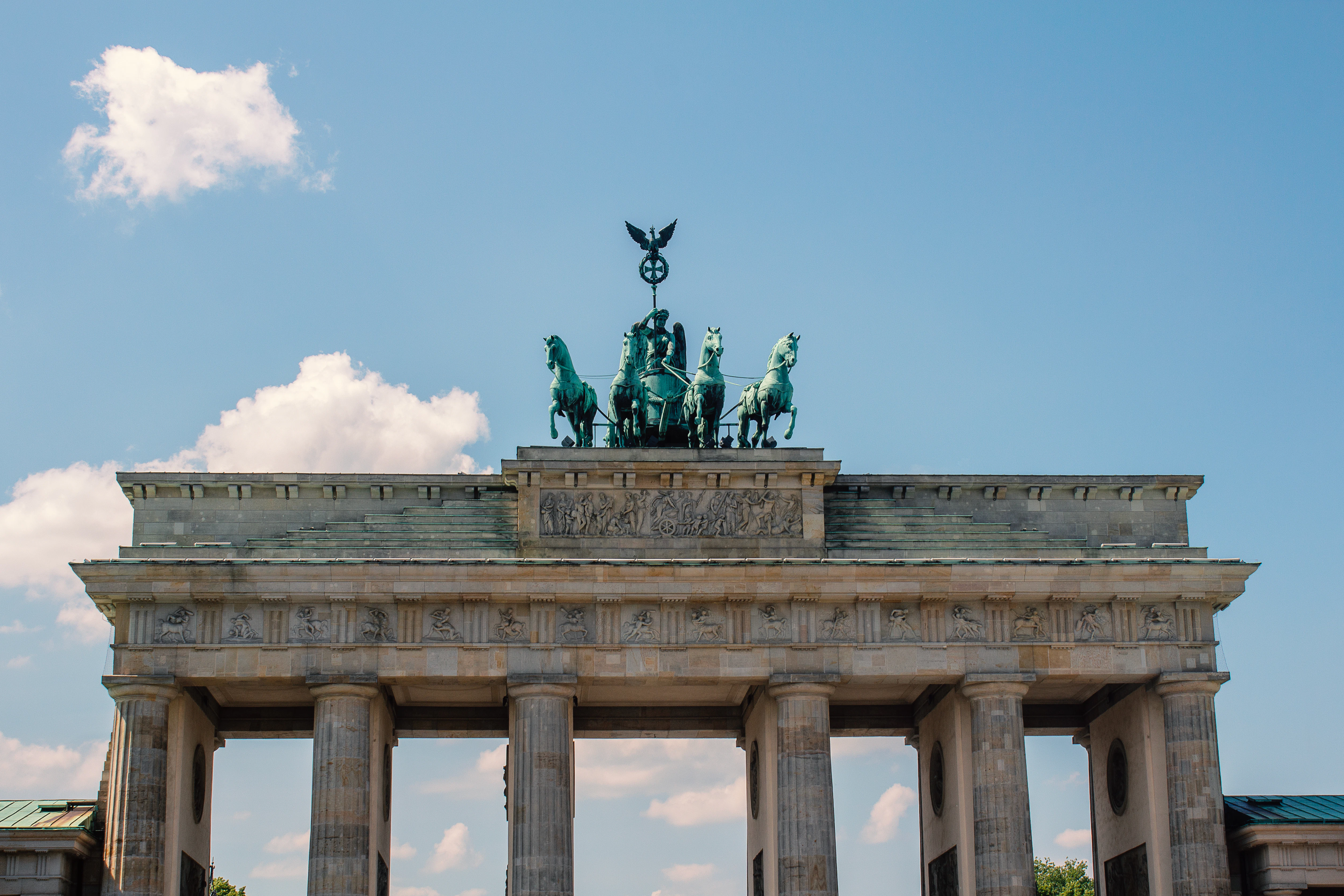 a monument with statues on top of it