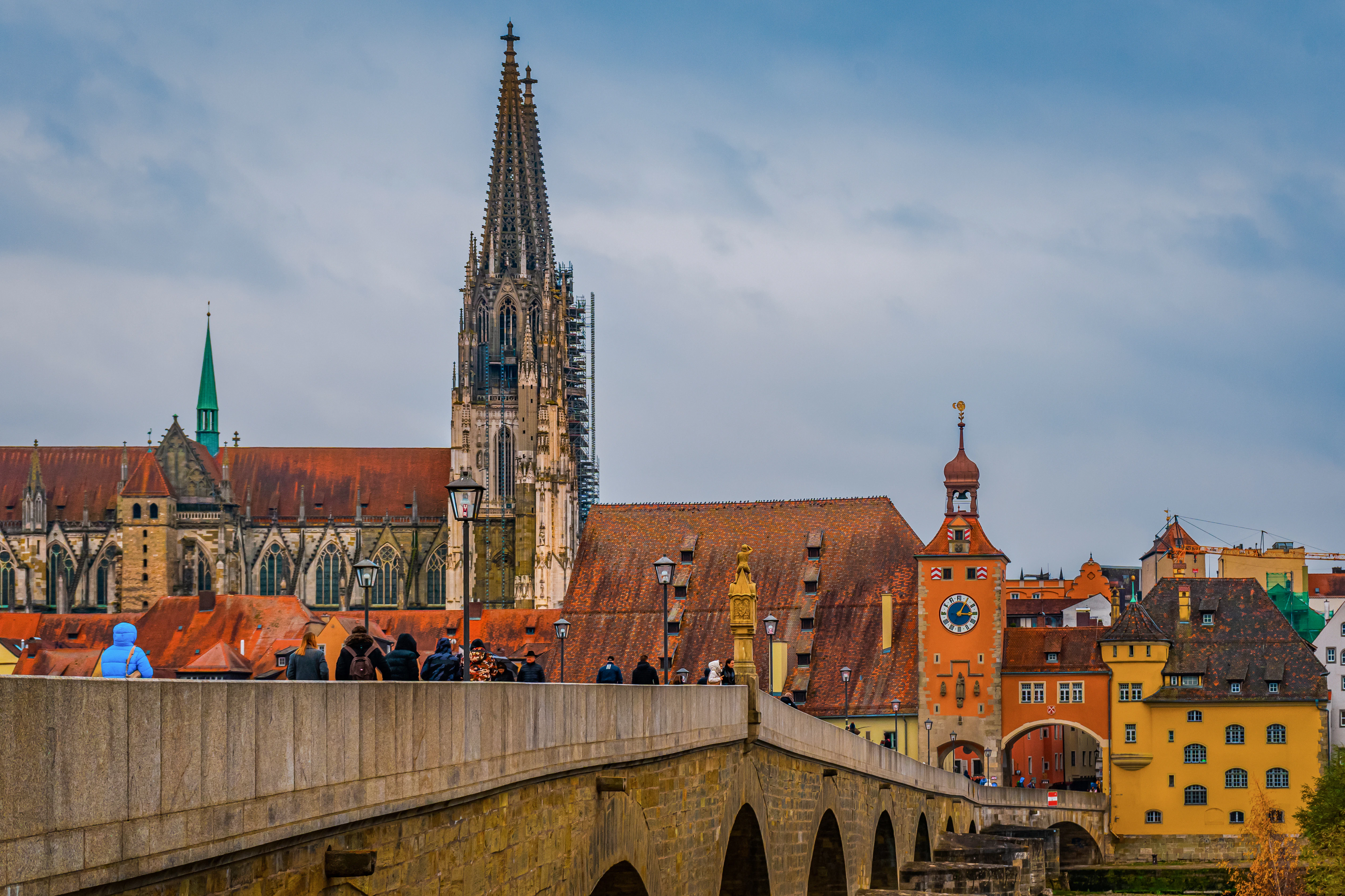 A view of a city from a bridge