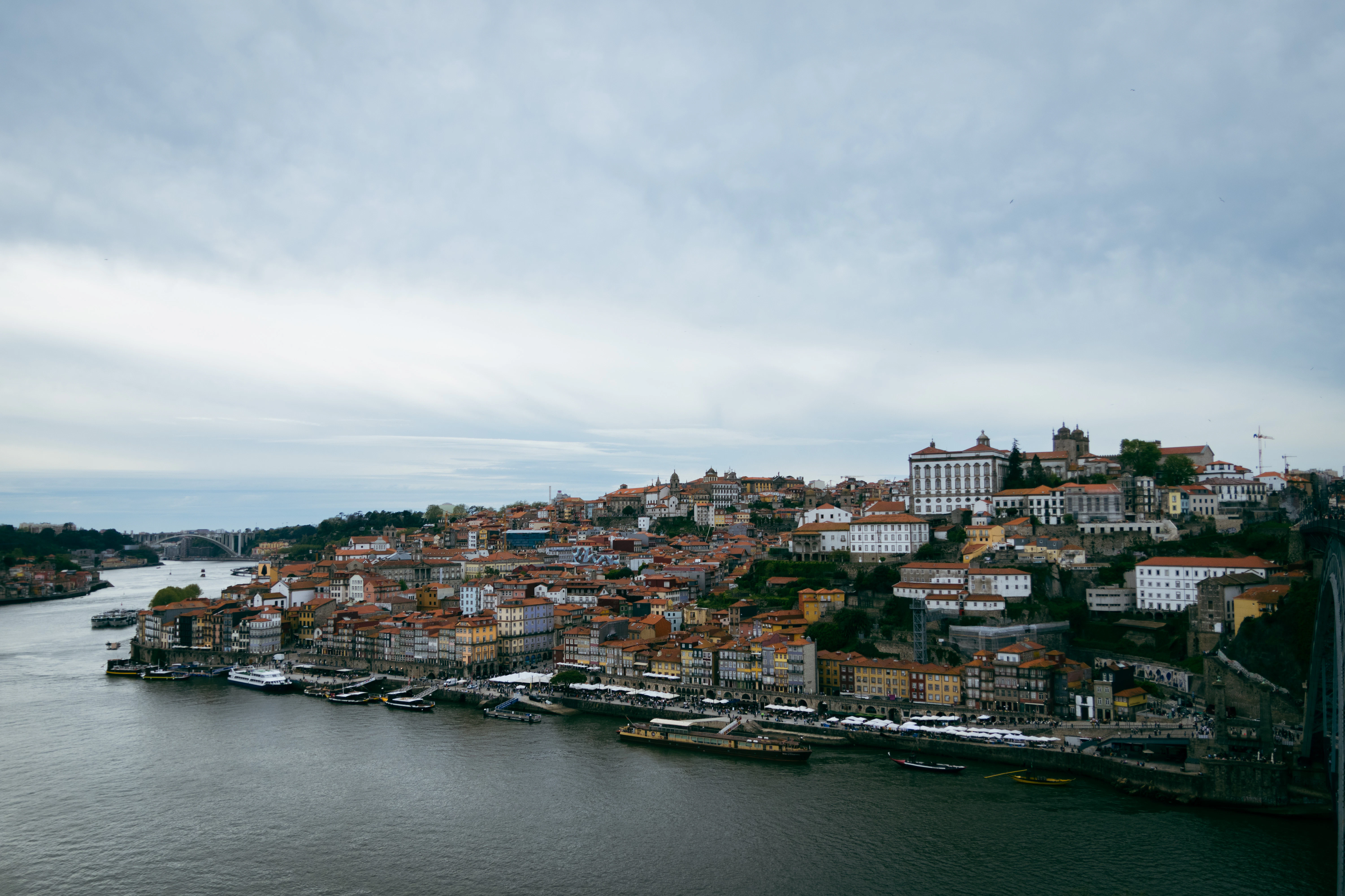a view of a city from a bridge