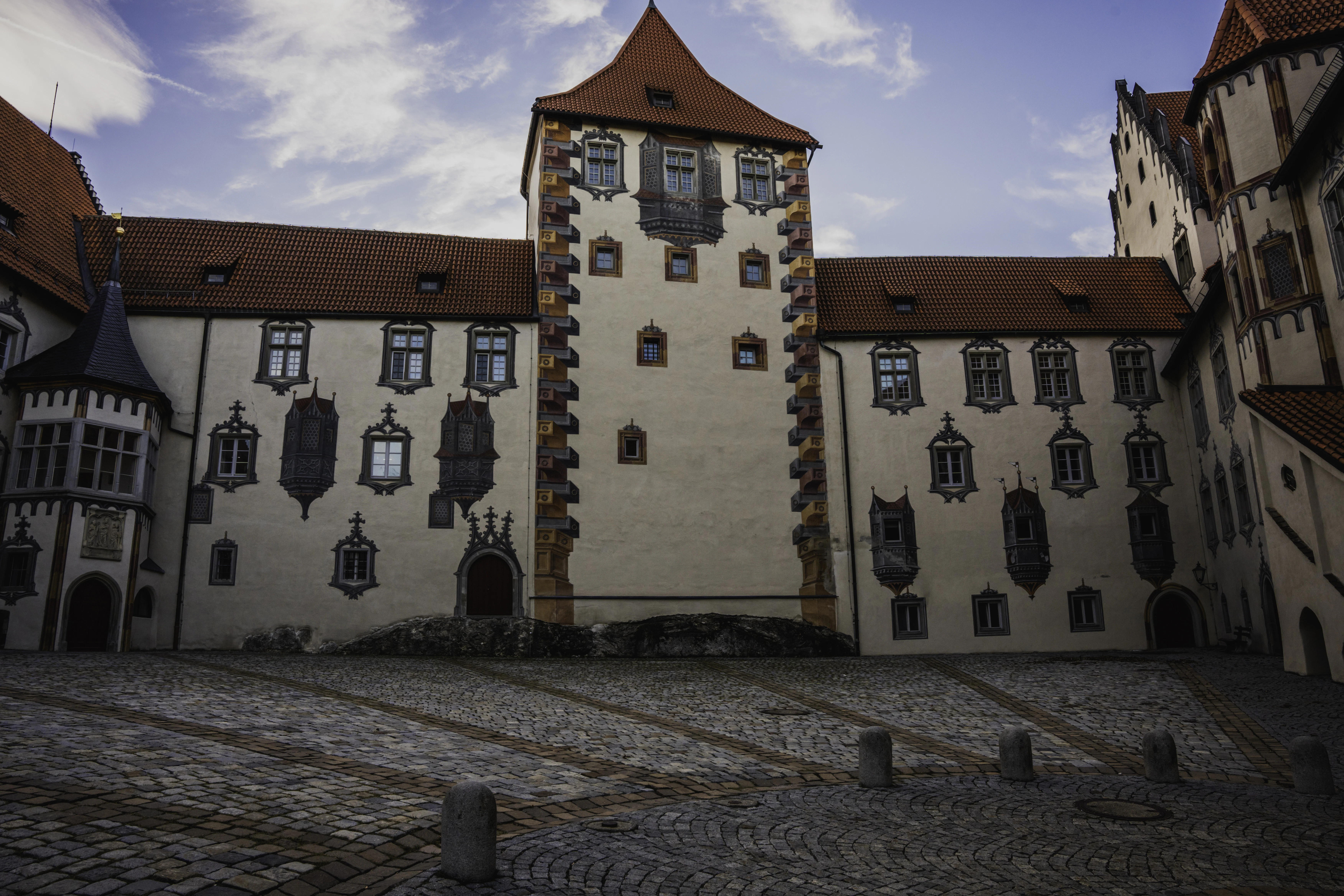A large building with a clock on the side of it
