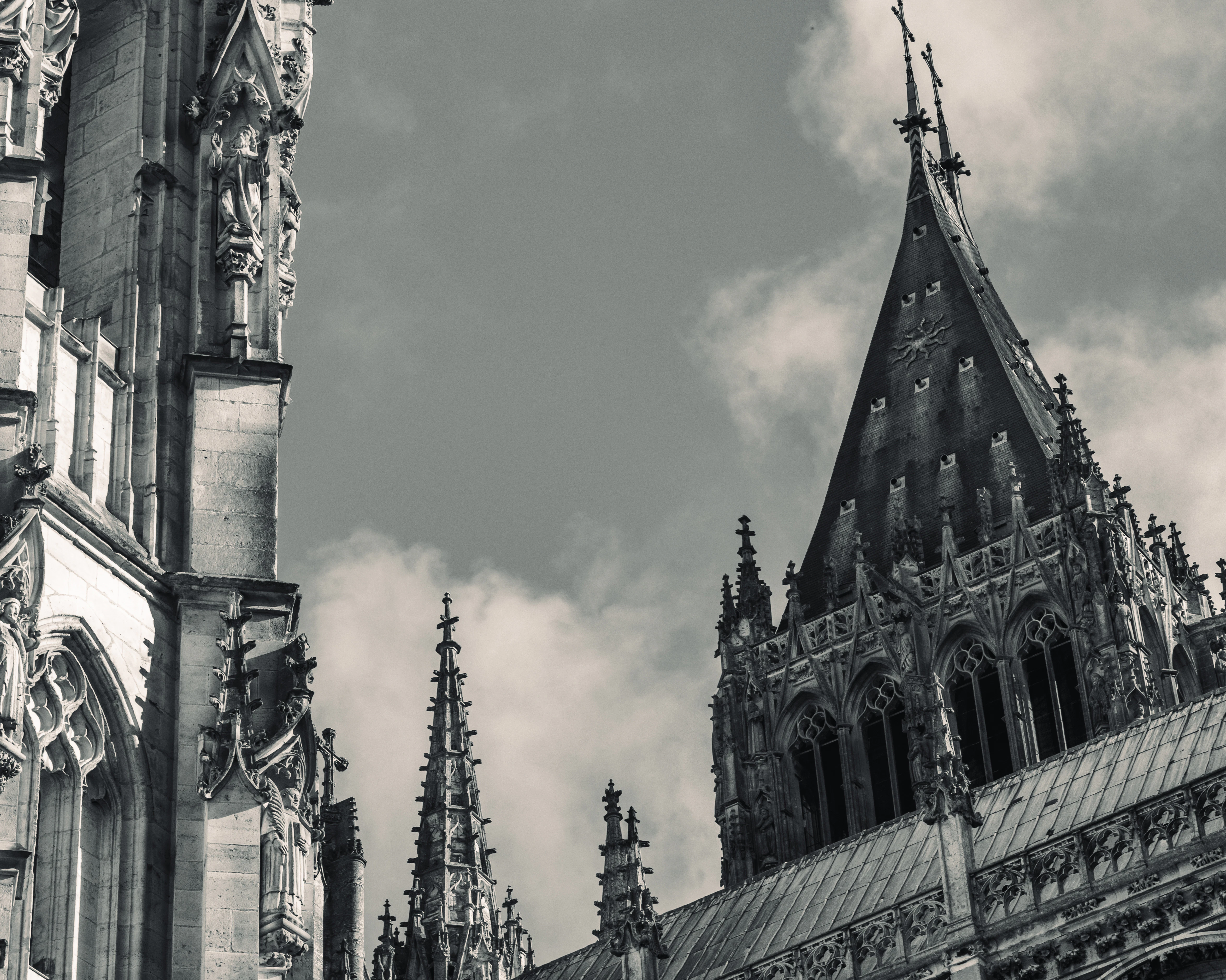 a building with towers