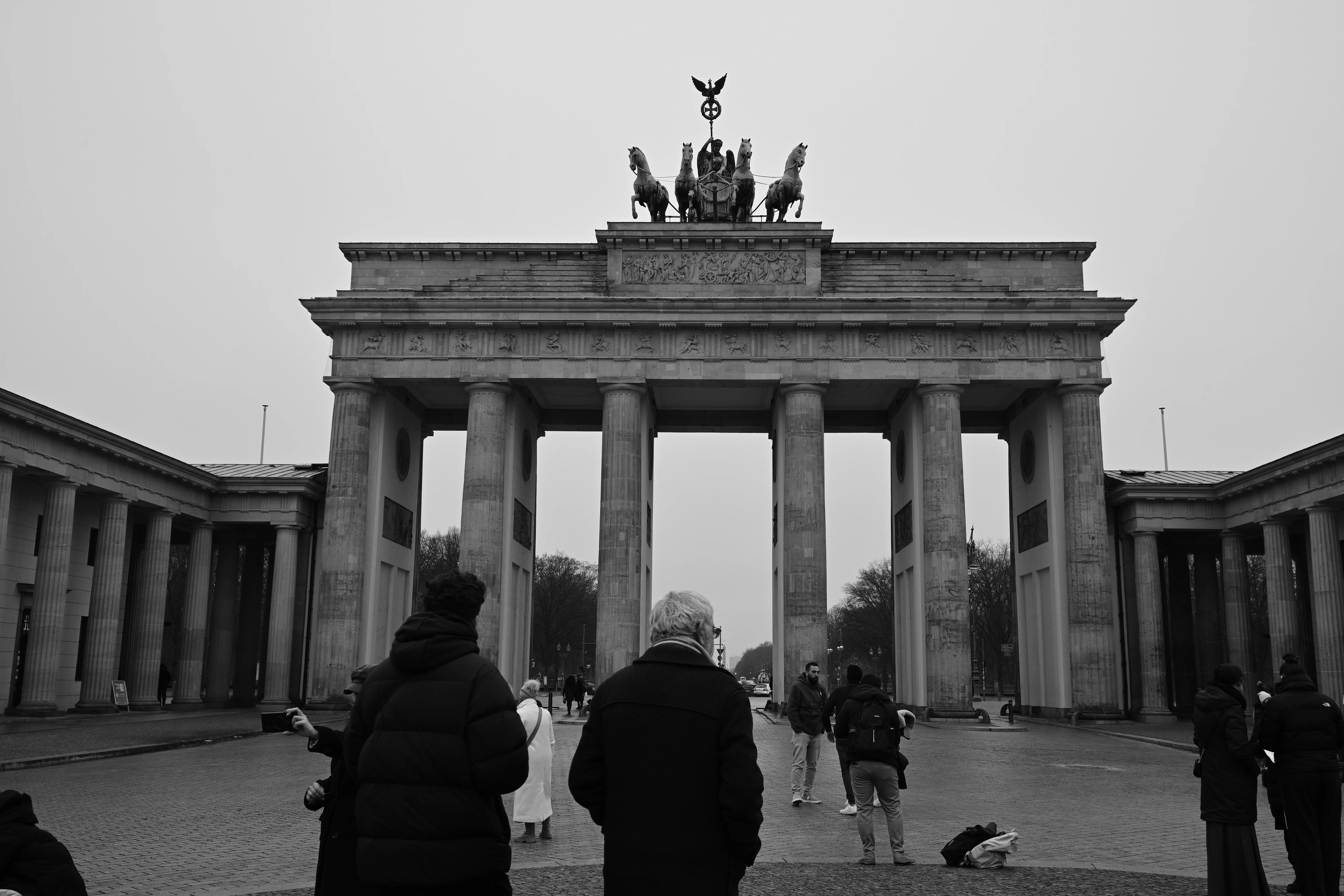 Brandenburg gate with people in foreground